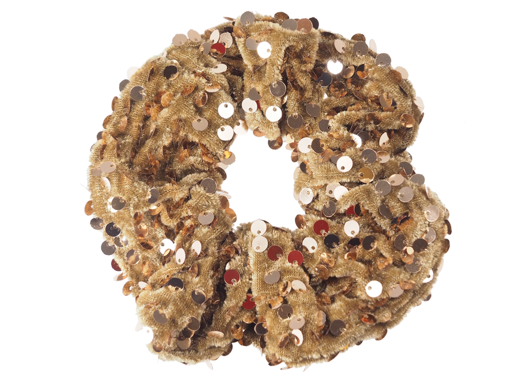 Scrunchie Paillette braun