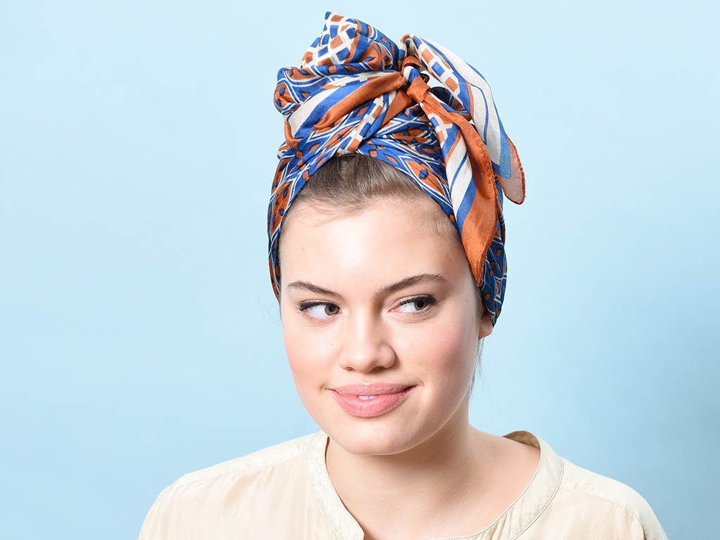 Tuch Aimée braun-blau