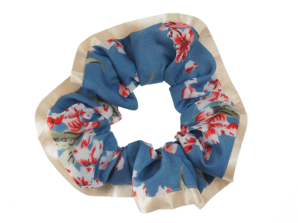 Scrunchie Sakura bleu