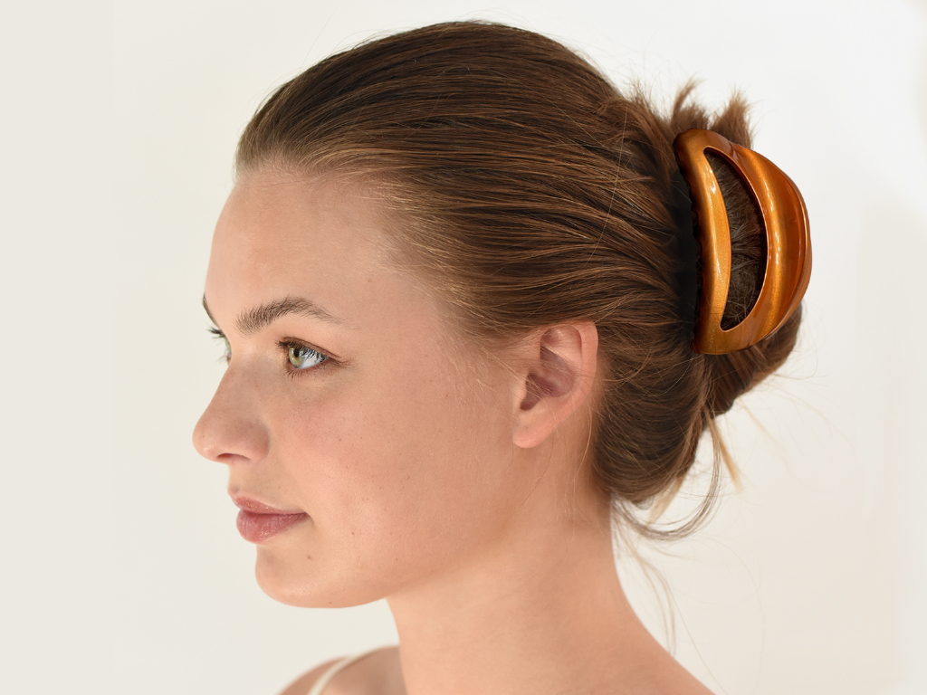 Haarklammer Emmi orange groß