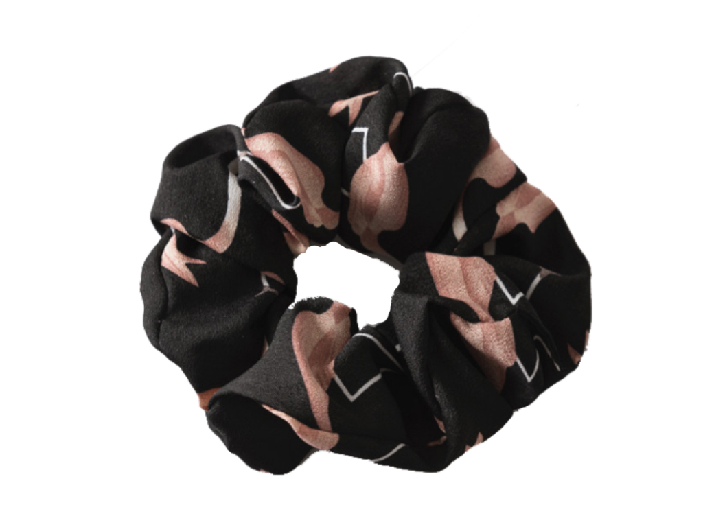 Scrunchie Flamingo schwarz