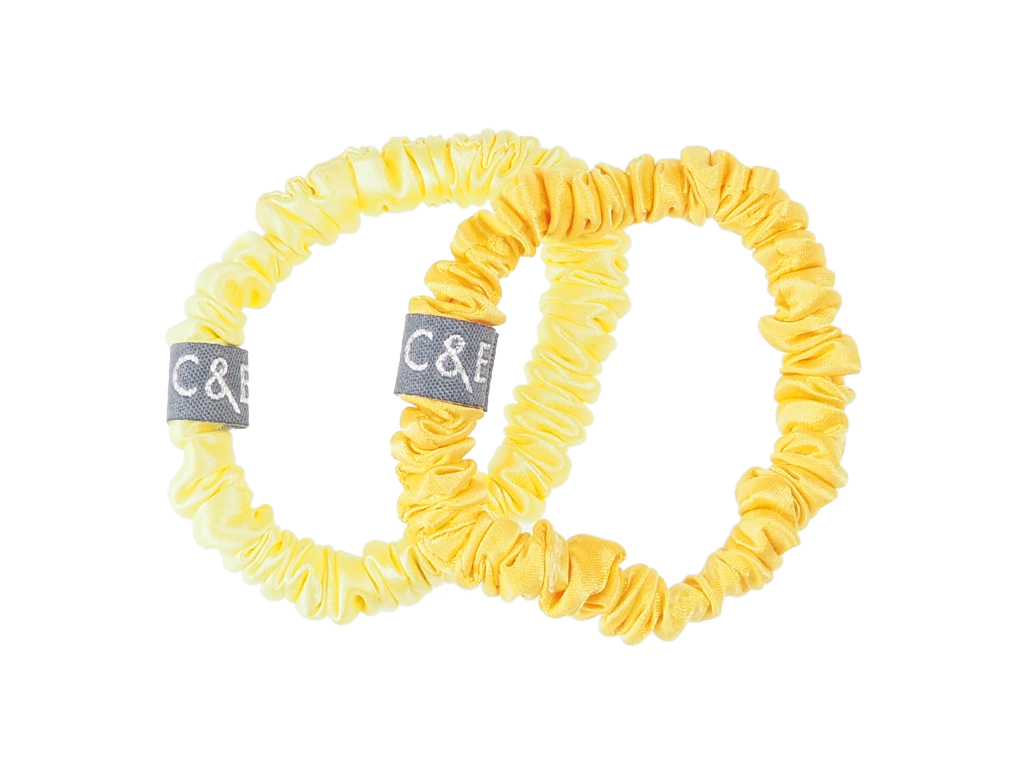 Seiden-Scrunchies Seda gelb
