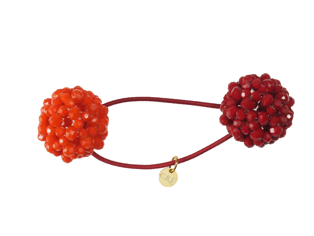 Haargummi Claire rot-orange