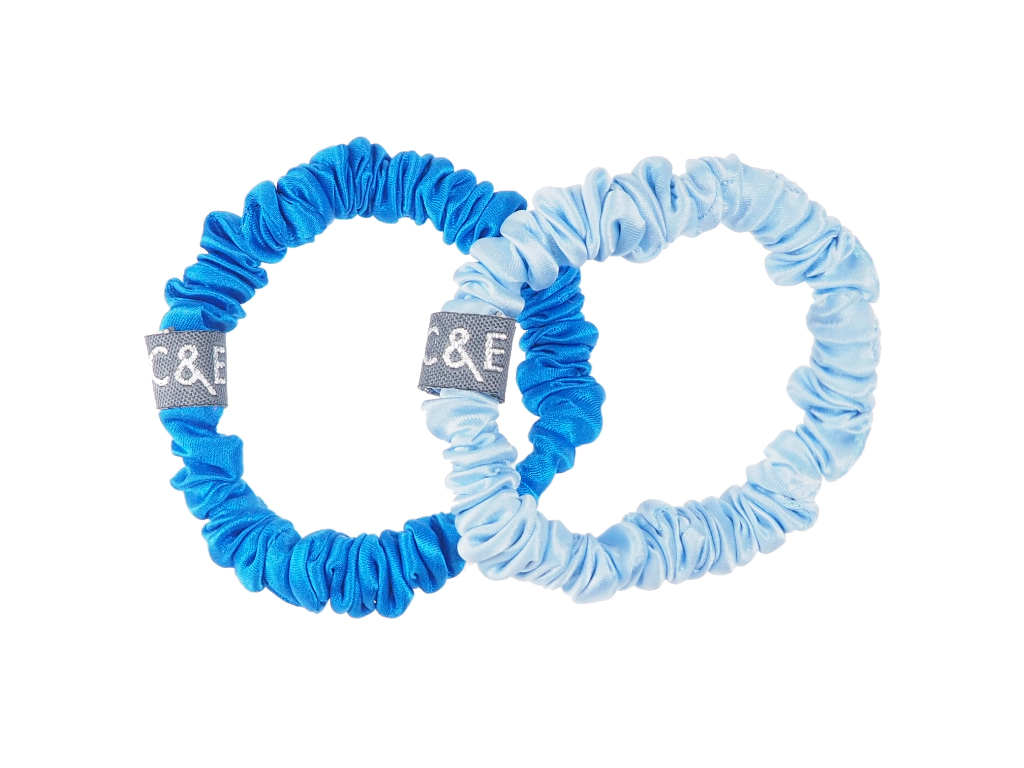 Seiden-Scrunchies Seda blau