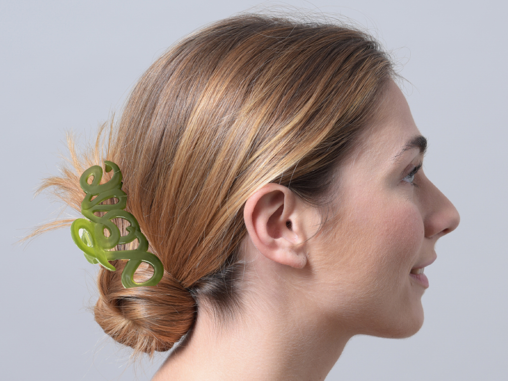 Haarklammer Love hellgrün groß