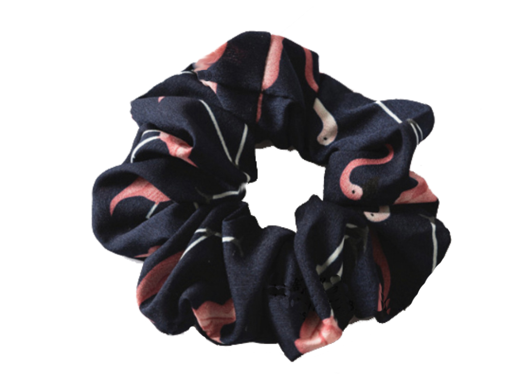 Scrunchie Flamingo blau