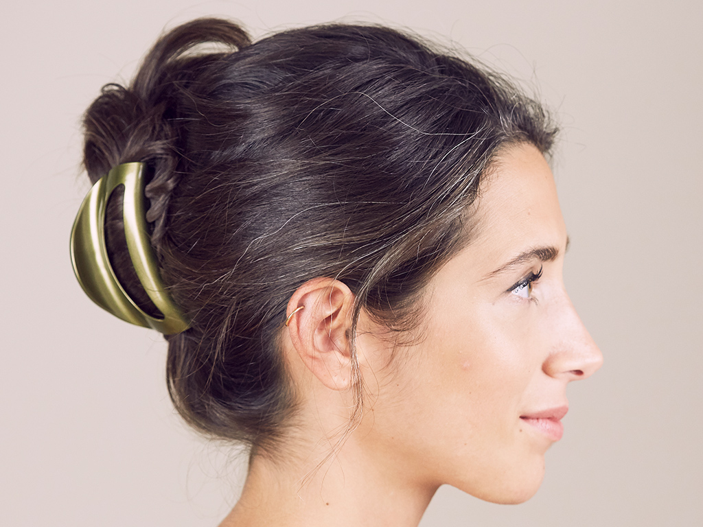 Haarklammer Emmi khaki groß