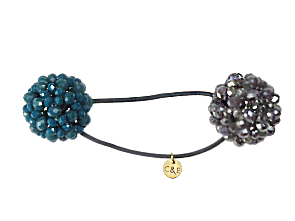 Haargummi Claire petrol-grau