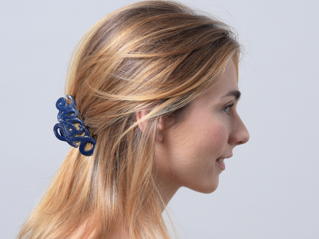 Haarklammer Love dunkelblau groß