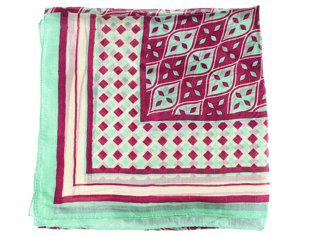 Tuch Aimée mint-fuchsia