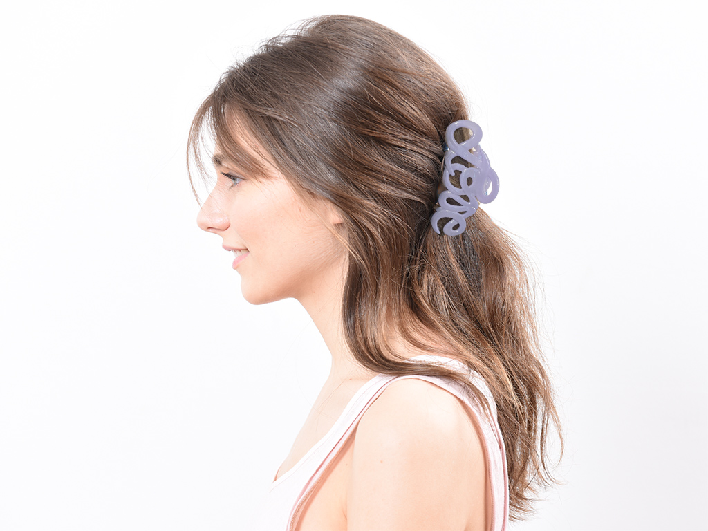 Haarklammer Love lila groß