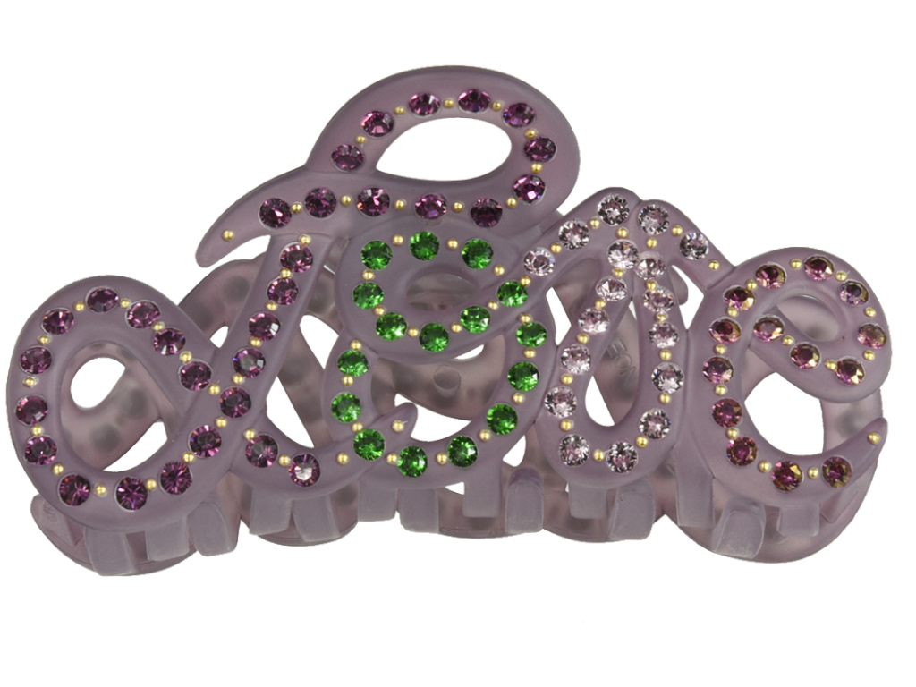 Haarklammer Love flieder Strass