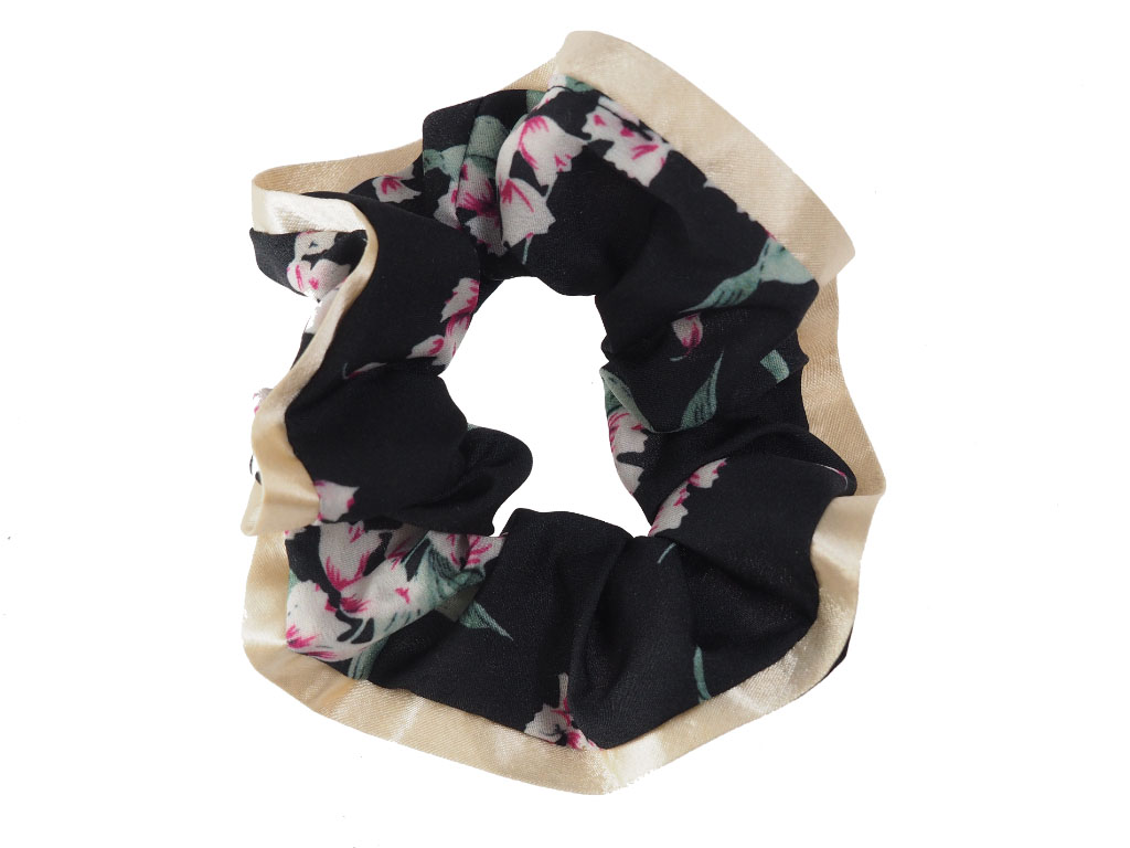 Scrunchie Sakura noir