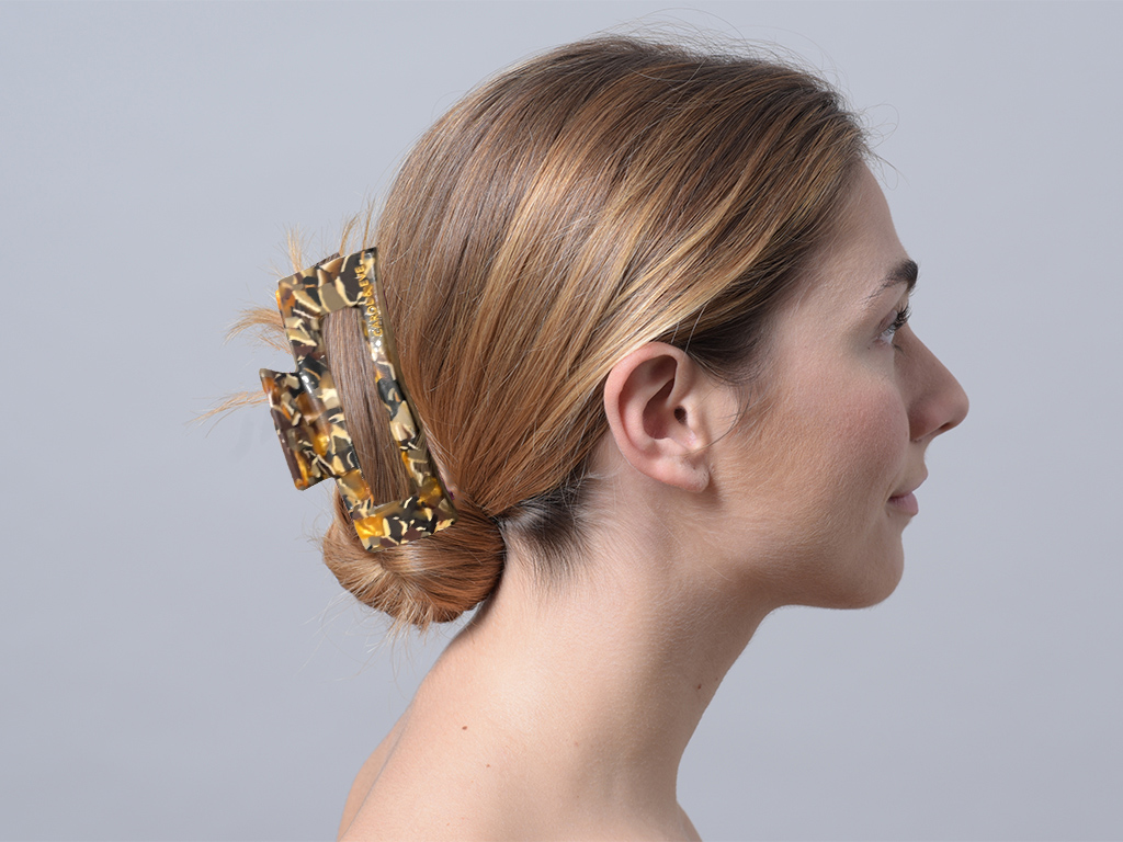 Haarklammer Lykka amber groß