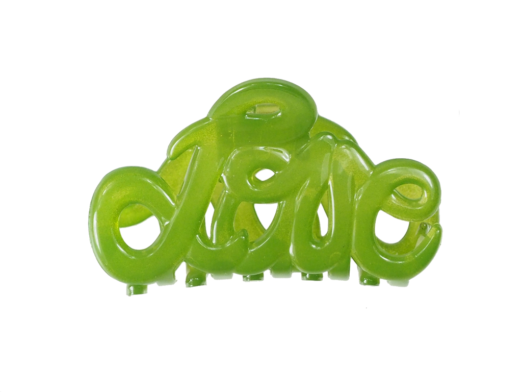 Haarklammer Love hellgrün klein