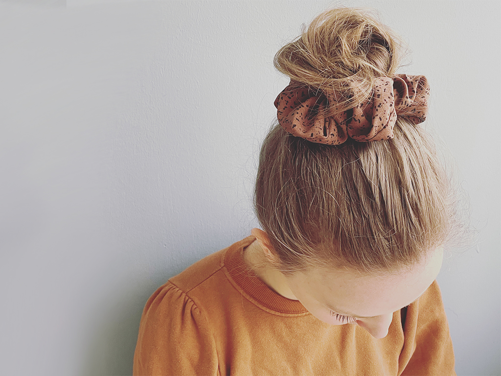 Scrunchie Amelie marron